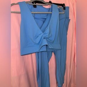 Fabletics PureLuxe Leggings with Criss-Cross and Sports Bra Set